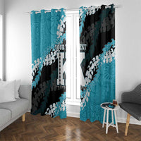 Personalized Kapolei Hawaii High School Window Curtain Puakenikeni Lei Hawaiian Pattern LT14 With Grommets Teal - Polynesian Pride