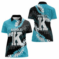 Personalized Kapolei Hawaii High School Women Polo Shirt Puakenikeni Lei Hawaiian Pattern - Polynesian Pride