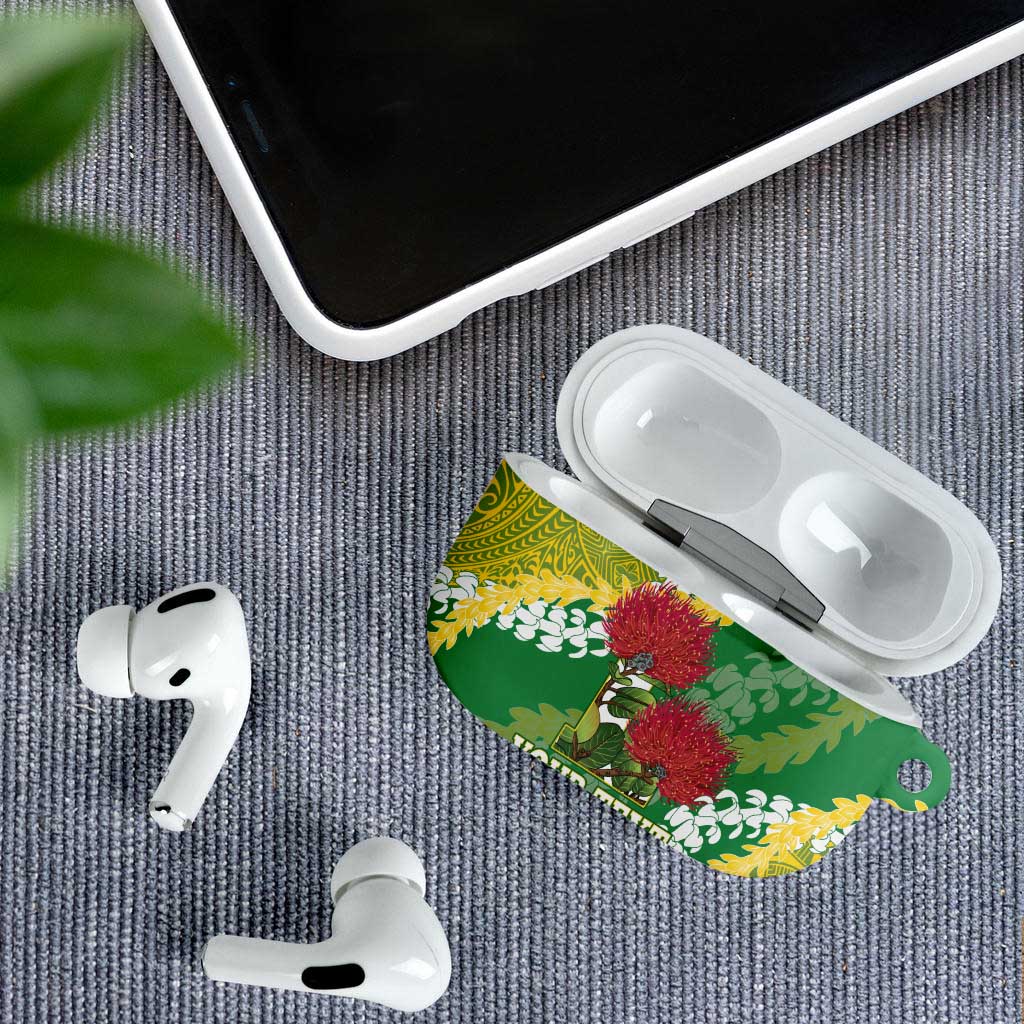 Personalized Leilehua Hawaii High School AirPods Case Puakenikeni Lei Hawaiian Pattern LT14 - Polynesian Pride
