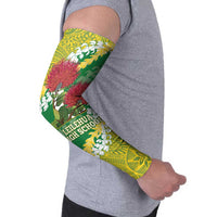 Personalized Leilehua Hawaii High School Arm Sleeves Puakenikeni Lei Hawaiian Pattern LT14 - Polynesian Pride