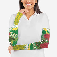 Personalized Leilehua Hawaii High School Arm Sleeves Puakenikeni Lei Hawaiian Pattern LT14 - Polynesian Pride