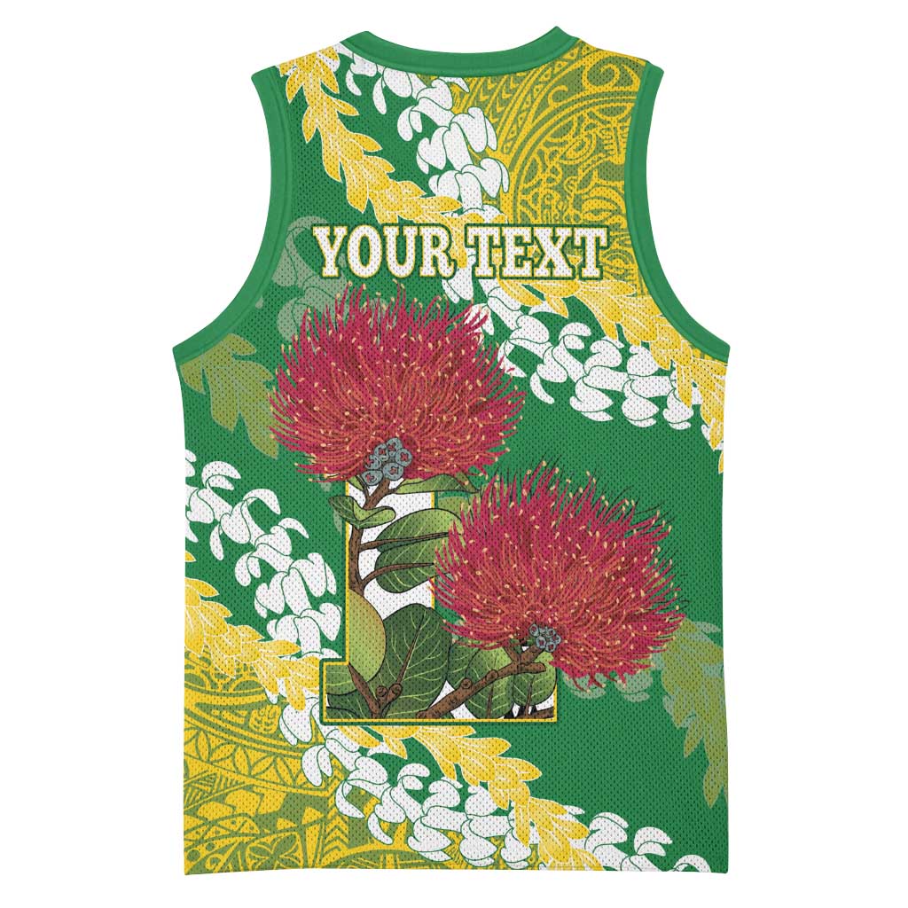 Personalized Leilehua Hawaii High School Basketball Jersey Puakenikeni Lei Hawaiian Pattern LT14 - Polynesian Pride