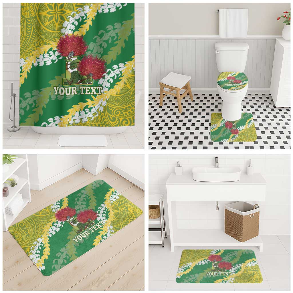 Personalized Leilehua Hawaii High School Bathroom Set Puakenikeni Lei Hawaiian Pattern LT14 - Polynesian Pride