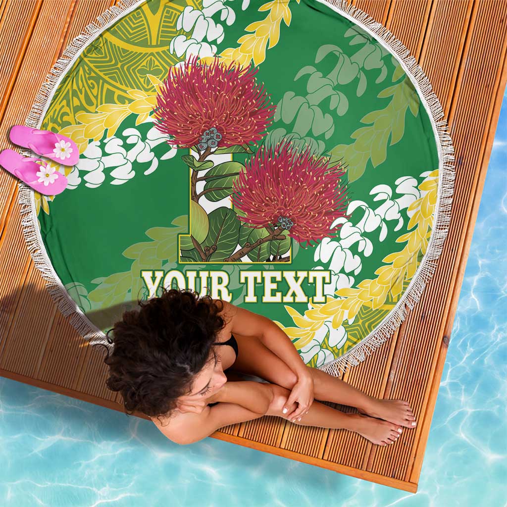 Personalized Leilehua Hawaii High School Beach Blanket Puakenikeni Lei Hawaiian Pattern LT14 - Polynesian Pride