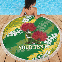 Personalized Leilehua Hawaii High School Beach Blanket Puakenikeni Lei Hawaiian Pattern LT14 - Polynesian Pride