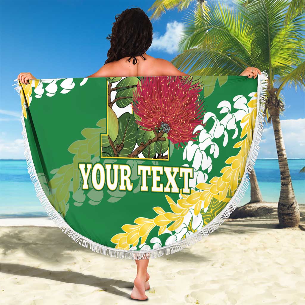 Personalized Leilehua Hawaii High School Beach Blanket Puakenikeni Lei Hawaiian Pattern LT14 - Polynesian Pride