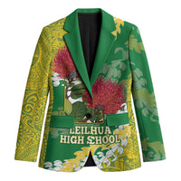 Personalized Leilehua Hawaii High School Blazer Puakenikeni Lei Hawaiian Pattern LT14 Unisex Green - Polynesian Pride