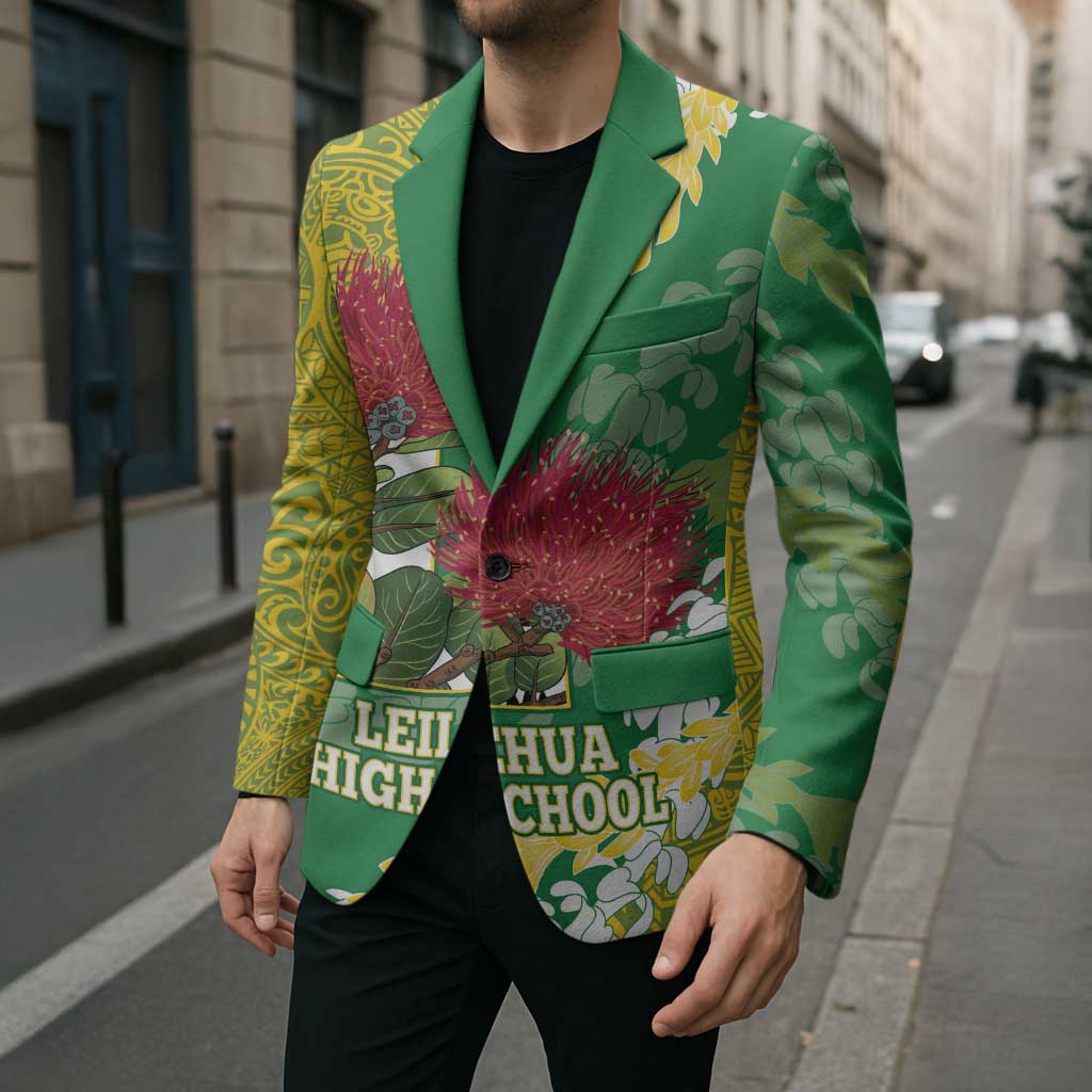 Personalized Leilehua Hawaii High School Blazer Puakenikeni Lei Hawaiian Pattern LT14 - Polynesian Pride