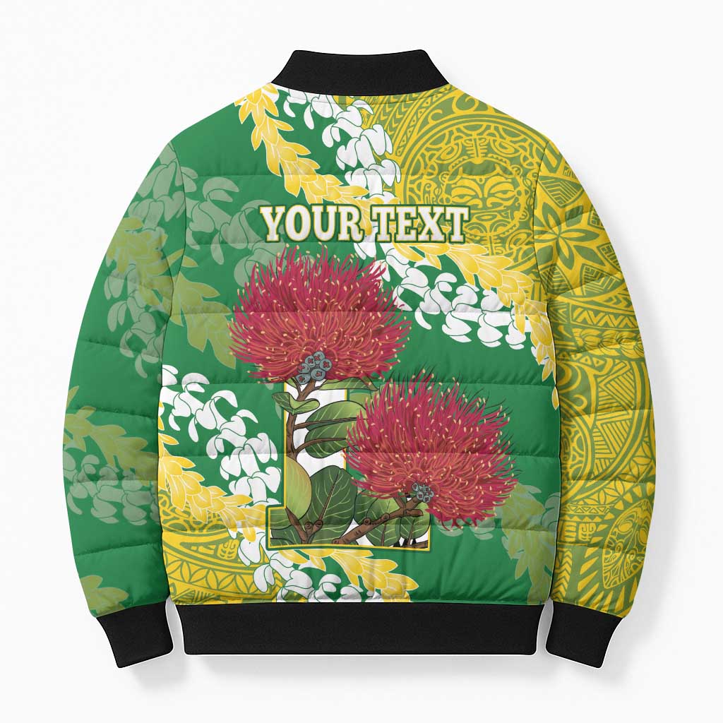 Personalized Leilehua Hawaii High School Bomber Puffer Jacket Puakenikeni Lei Hawaiian Pattern LT14 - Polynesian Pride