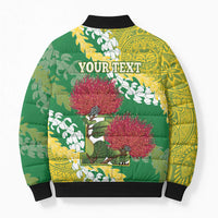 Personalized Leilehua Hawaii High School Bomber Puffer Jacket Puakenikeni Lei Hawaiian Pattern LT14 - Polynesian Pride