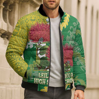 Personalized Leilehua Hawaii High School Bomber Puffer Jacket Puakenikeni Lei Hawaiian Pattern LT14 - Polynesian Pride