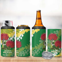 Personalized Leilehua Hawaii High School 4 in 1 Can Cooler Tumbler Puakenikeni Lei Hawaiian Pattern LT14 - Polynesian Pride
