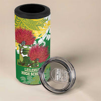 Personalized Leilehua Hawaii High School 4 in 1 Can Cooler Tumbler Puakenikeni Lei Hawaiian Pattern LT14 - Polynesian Pride
