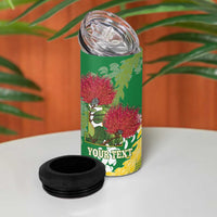 Personalized Leilehua Hawaii High School 4 in 1 Can Cooler Tumbler Puakenikeni Lei Hawaiian Pattern LT14 - Polynesian Pride