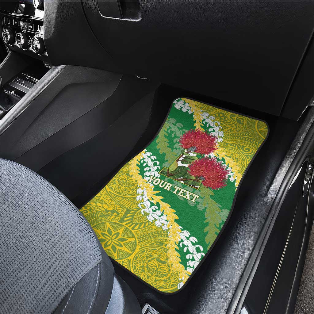 Personalized Leilehua Hawaii High School Car Mats Puakenikeni Lei Hawaiian Pattern LT14 - Polynesian Pride
