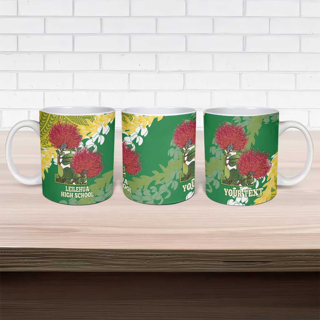 Personalized Leilehua Hawaii High School Ceramic Mug Puakenikeni Lei Hawaiian Pattern LT14 - Polynesian Pride