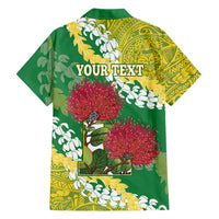 Personalized Leilehua Hawaii High School Family Matching Off Shoulder Short Dress and Hawaiian Shirt Puakenikeni Lei Hawaiian Pattern LT14 - Polynesian Pride