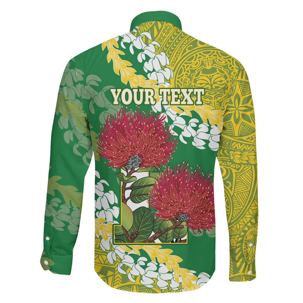 Personalized Leilehua Hawaii High School Family Matching Off Shoulder Short Dress and Hawaiian Shirt Puakenikeni Lei Hawaiian Pattern LT14 - Polynesian Pride