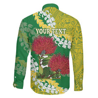 Personalized Leilehua Hawaii High School Family Matching Off Shoulder Short Dress and Hawaiian Shirt Puakenikeni Lei Hawaiian Pattern LT14 - Polynesian Pride