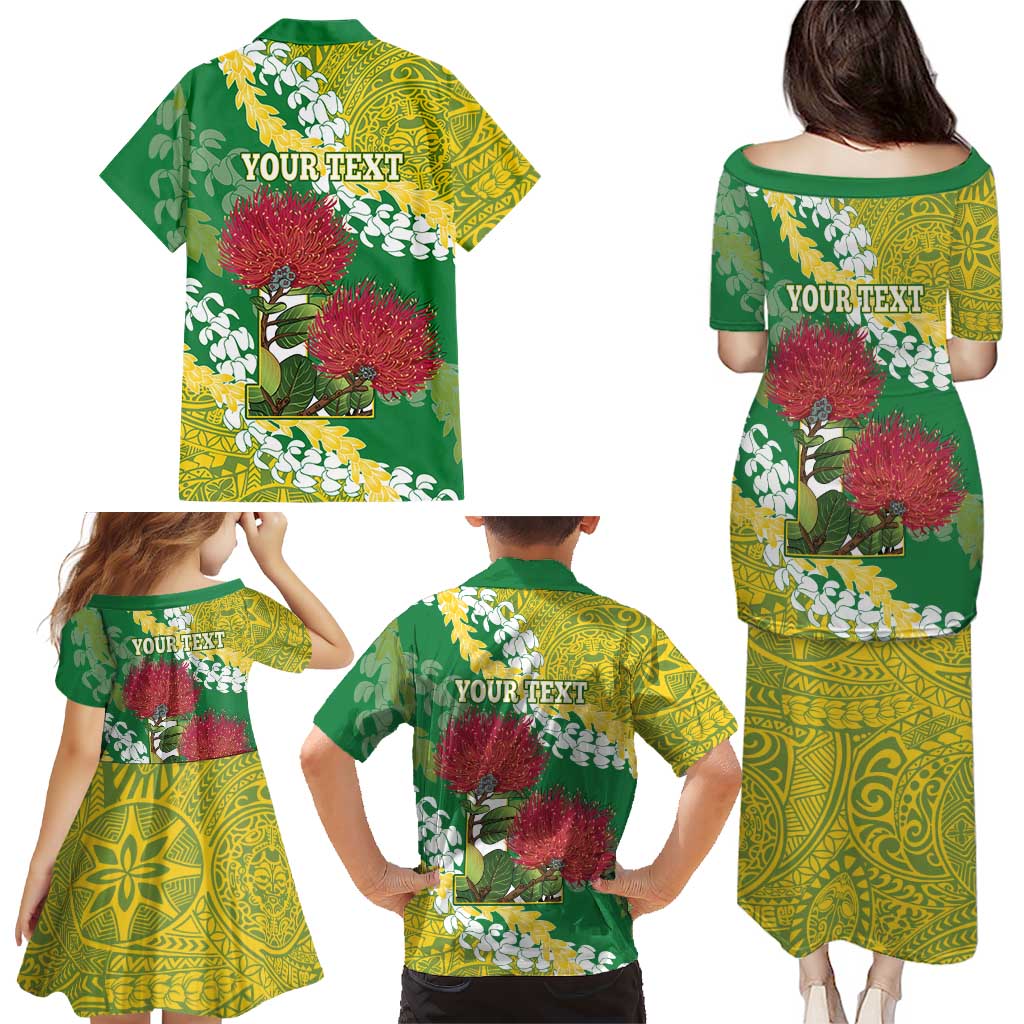 Personalized Leilehua Hawaii High School Family Matching Puletasi and Hawaiian Shirt Puakenikeni Lei Hawaiian Pattern - Polynesian Pride