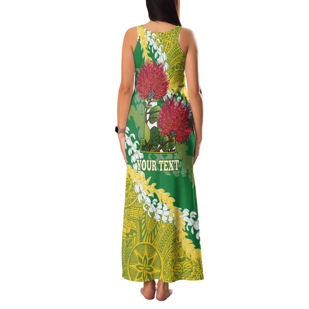 Personalized Leilehua Hawaii High School Family Matching Tank Maxi Dress and Hawaiian Shirt Puakenikeni Lei Hawaiian Pattern LT14 - Polynesian Pride
