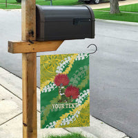 Personalized Leilehua Hawaii High School Garden Flag Puakenikeni Lei Hawaiian Pattern - Polynesian Pride