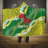 Personalized Leilehua Hawaii High School Hooded Blanket Puakenikeni Lei Hawaiian Pattern LT14 - Polynesian Pride