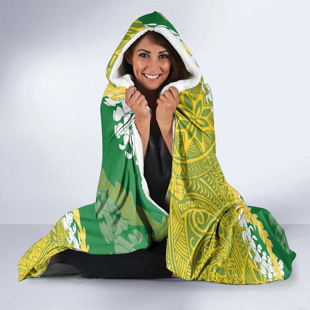 Personalized Leilehua Hawaii High School Hooded Blanket Puakenikeni Lei Hawaiian Pattern LT14 - Polynesian Pride