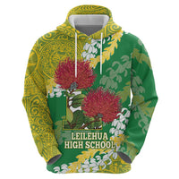 Personalized Leilehua Hawaii High School Hoodie Puakenikeni Lei Hawaiian Pattern LT14 - Polynesian Pride