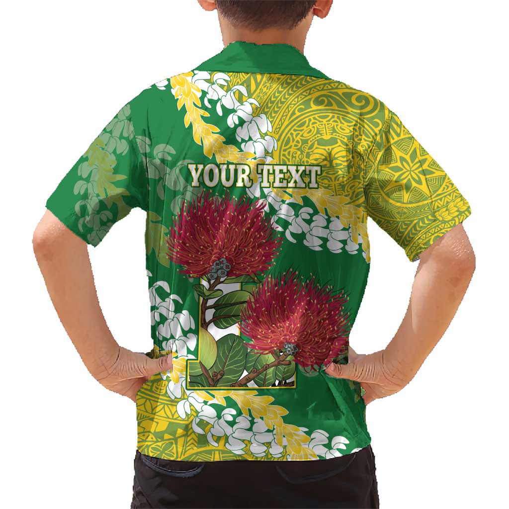 Personalized Leilehua Hawaii High School Kid Hawaiian Shirt Puakenikeni Lei Hawaiian Pattern - Polynesian Pride