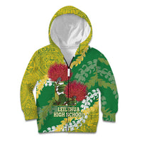 Personalized Leilehua Hawaii High School Kid Hoodie Puakenikeni Lei Hawaiian Pattern - Polynesian Pride