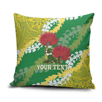 Personalized Leilehua Hawaii High School Pillow Cover Puakenikeni Lei Hawaiian Pattern LT14 Green - Polynesian Pride