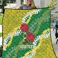 Personalized Leilehua Hawaii High School Quilt Puakenikeni Lei Hawaiian Pattern - Polynesian Pride