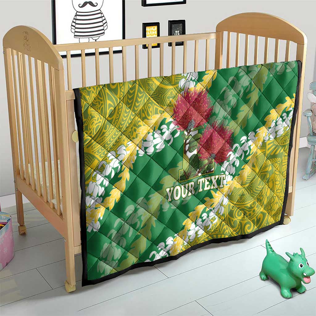 Personalized Leilehua Hawaii High School Quilt Puakenikeni Lei Hawaiian Pattern - Polynesian Pride
