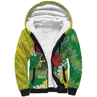 Personalized Leilehua Hawaii High School Sherpa Hoodie Puakenikeni Lei Hawaiian Pattern LT14 Unisex Green - Polynesian Pride
