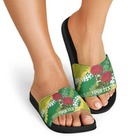 Personalized Leilehua Hawaii High School Slide Sandals Puakenikeni Lei Hawaiian Pattern LT14 - Polynesian Pride