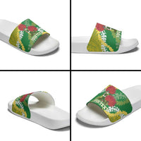 Personalized Leilehua Hawaii High School Slide Sandals Puakenikeni Lei Hawaiian Pattern LT14 - Polynesian Pride