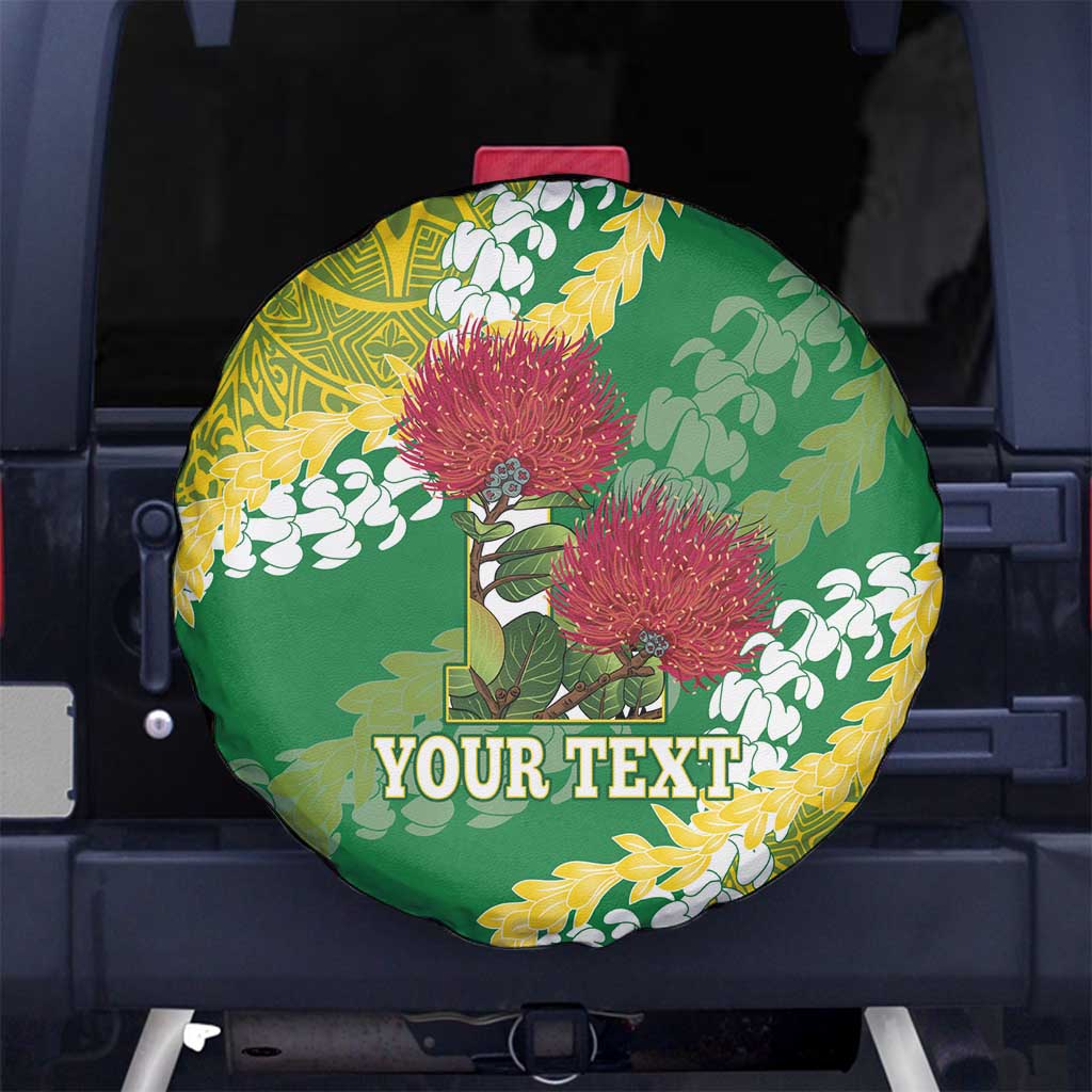 Personalized Leilehua Hawaii High School Spare Tire Cover Puakenikeni Lei Hawaiian Pattern - Polynesian Pride