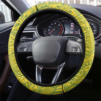 Leilehua Hawaii High School Steering Wheel Cover Puakenikeni Lei Hawaiian Pattern LT14 - Polynesian Pride