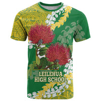 Personalized Leilehua Hawaii High School T Shirt Puakenikeni Lei Hawaiian Pattern - Polynesian Pride