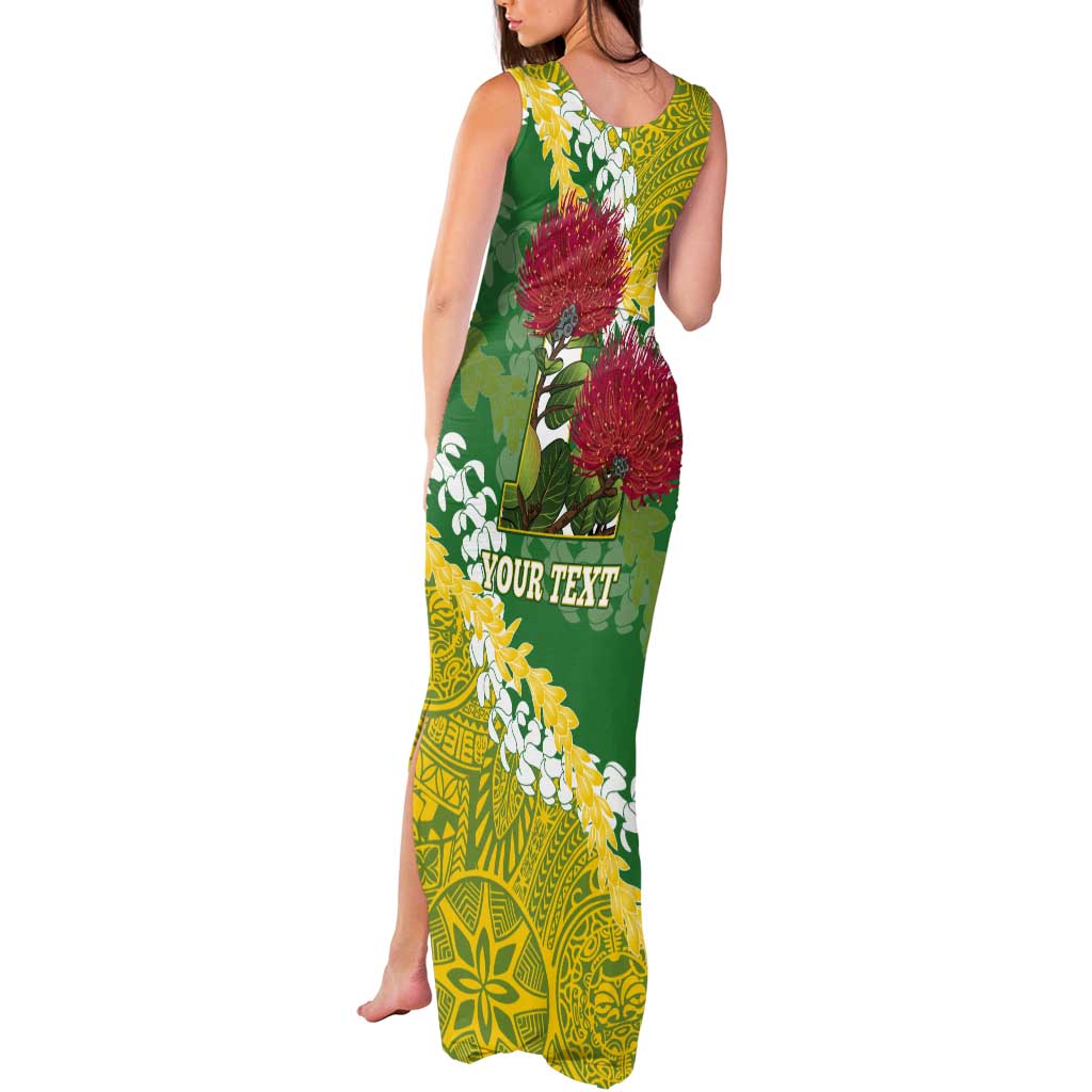 Personalized Leilehua Hawaii High School Tank Maxi Dress Puakenikeni Lei Hawaiian Pattern - Polynesian Pride