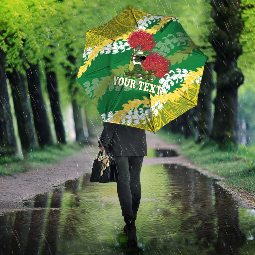 Personalized Leilehua Hawaii High School Umbrella Puakenikeni Lei Hawaiian Pattern - Polynesian Pride