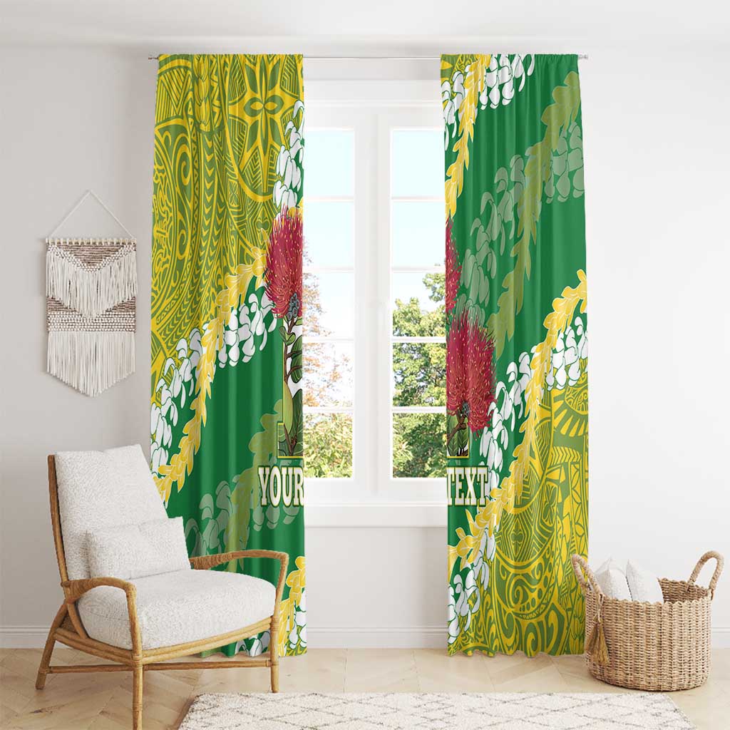 Personalized Leilehua Hawaii High School Window Curtain Puakenikeni Lei Hawaiian Pattern LT14 - Polynesian Pride
