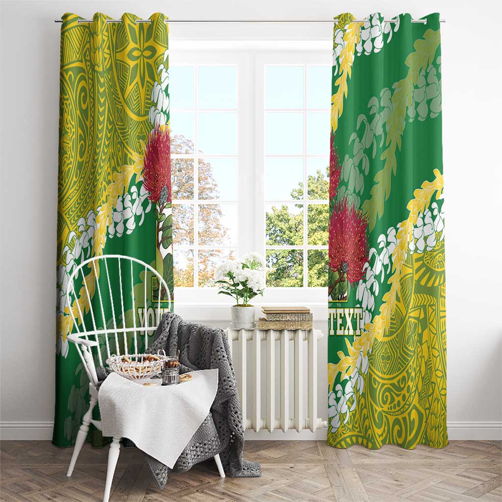 Personalized Leilehua Hawaii High School Window Curtain Puakenikeni Lei Hawaiian Pattern LT14 - Polynesian Pride