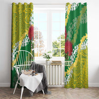 Personalized Leilehua Hawaii High School Window Curtain Puakenikeni Lei Hawaiian Pattern LT14 - Polynesian Pride