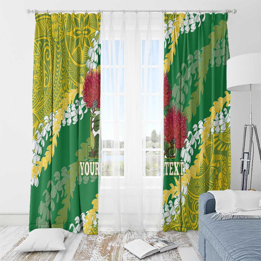 Personalized Leilehua Hawaii High School Window Curtain Puakenikeni Lei Hawaiian Pattern LT14 - Polynesian Pride