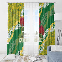 Personalized Leilehua Hawaii High School Window Curtain Puakenikeni Lei Hawaiian Pattern LT14 - Polynesian Pride