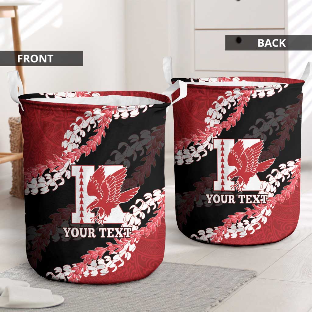 Personalized Kalani Hawaii High School Laundry Basket Puakenikeni Lei Hawaiian Pattern LT14 - Polynesian Pride
