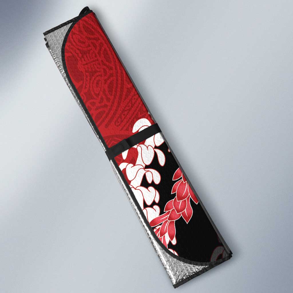 Personalized Kalani Hawaii High School Auto Sun Shade Puakenikeni Lei Hawaiian Pattern LT14 - Polynesian Pride