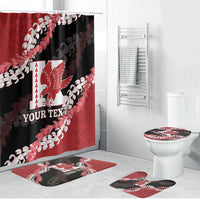 Personalized Kalani Hawaii High School Bathroom Set Puakenikeni Lei Hawaiian Pattern LT14 Bathroom Set (4 pcs) Red - Polynesian Pride
